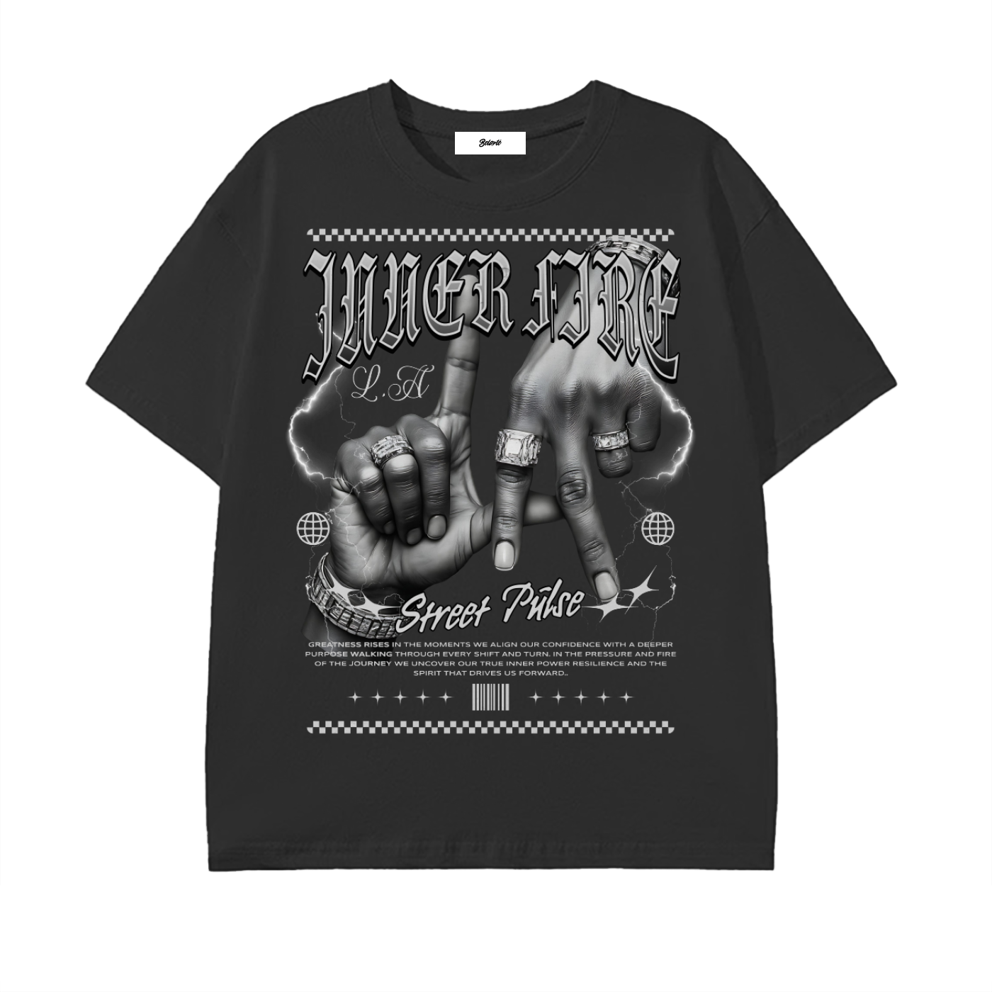 Los Angeles LA Hand,urban streetwear,la gesture,monochrome art,street style graphic,hip hop fashion,urban culture,bold artwork,streetwear vibe,modern aesthetic