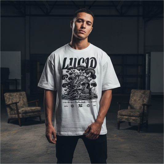 Lucid Mushroom Skull Graphic T-Shirt