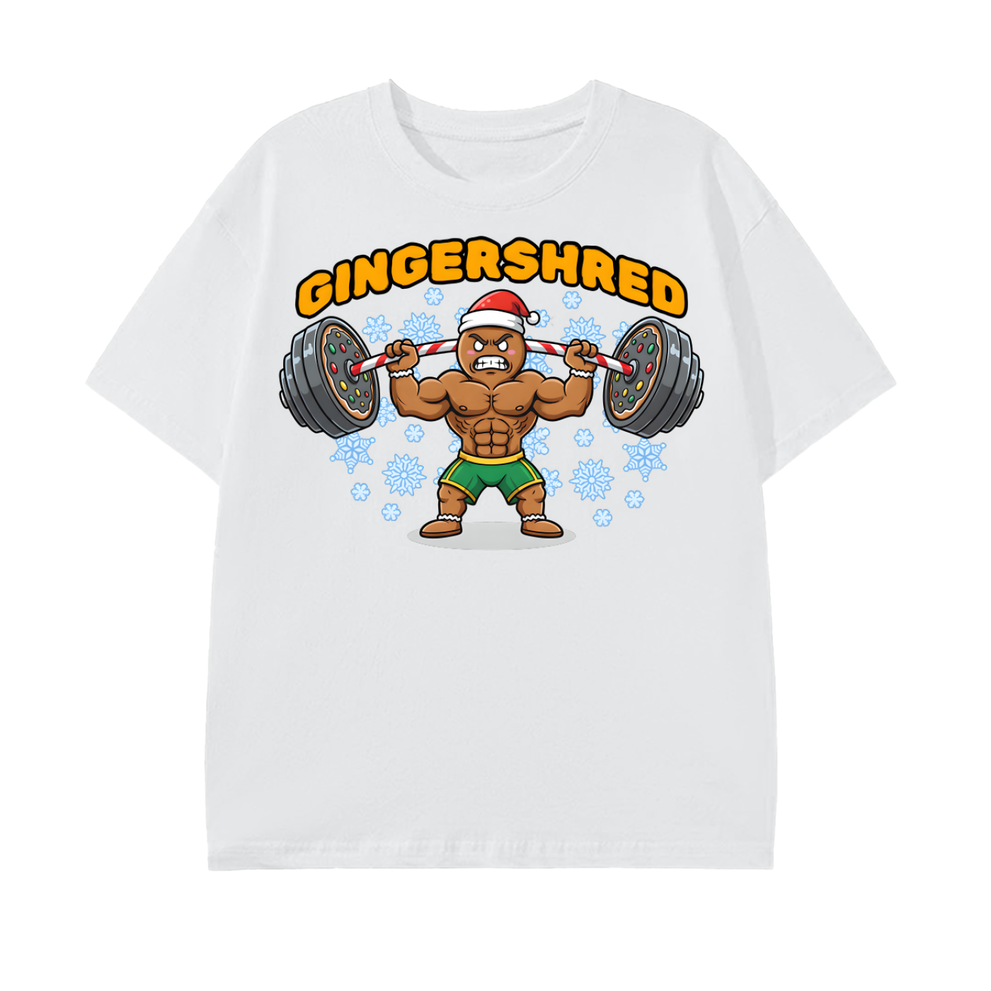 Gingershred Christmas,christmas workout,muscle cookie,funny fitness,holiday gym,festive lifting,weightlifting cookie,workout humor,christmas gym,strong gingerbread