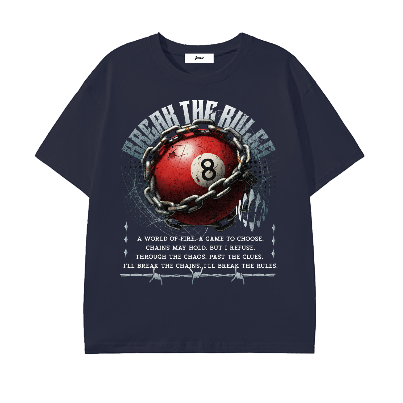 Break The Rules 8 Ball Chain Unisex T-Shirt - Belarté