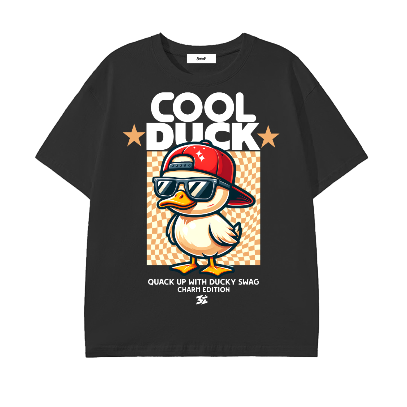 cool duck,cartoon duck shirt,streetwear graphic,funny animal design,snapback duck art,cute character apparel,playful graphic shirt,aesthetic cartoon tee,urban style clothing,duck illustration fashion