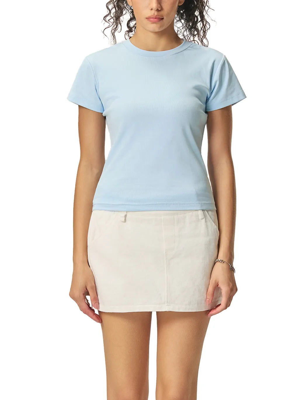 casual fitted tee,basic crop top