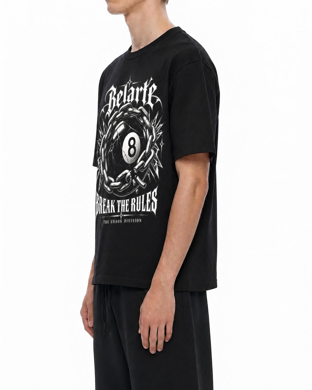 Belarté Break the Rules black 8 ball graphic cotton T-shirt, product image 3