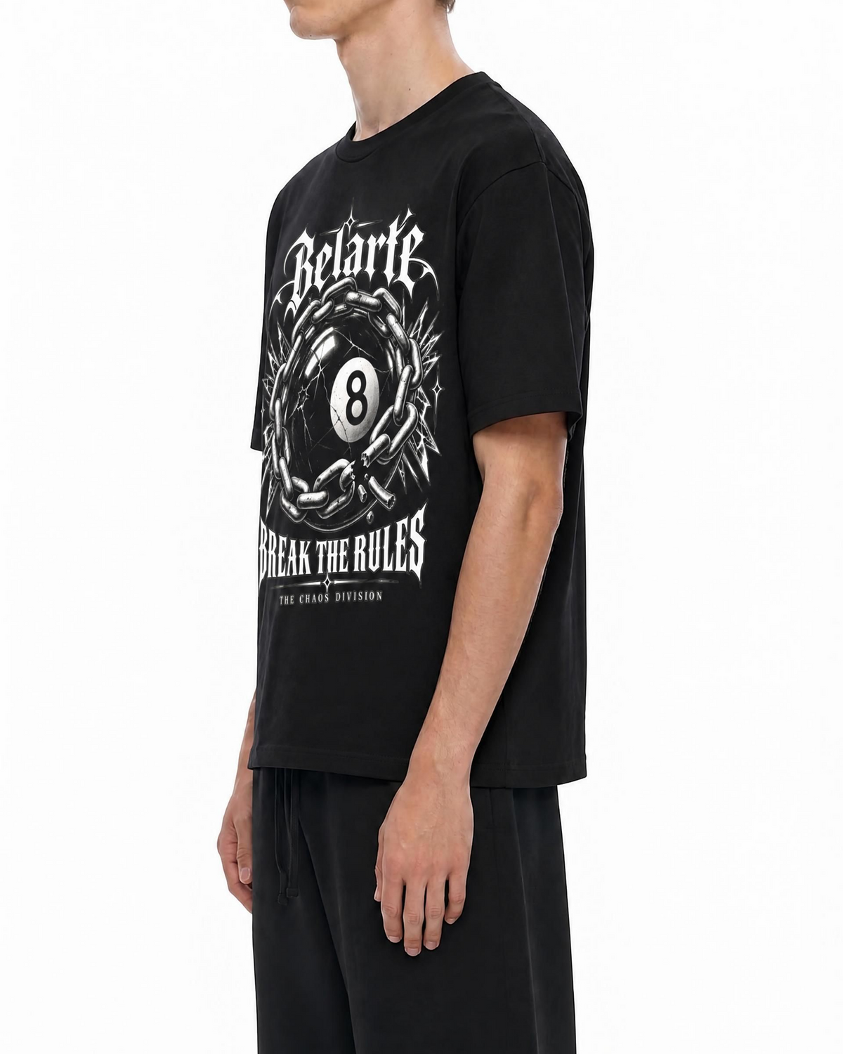 Belarté Break the Rules black 8 ball graphic cotton T-shirt, product image 3