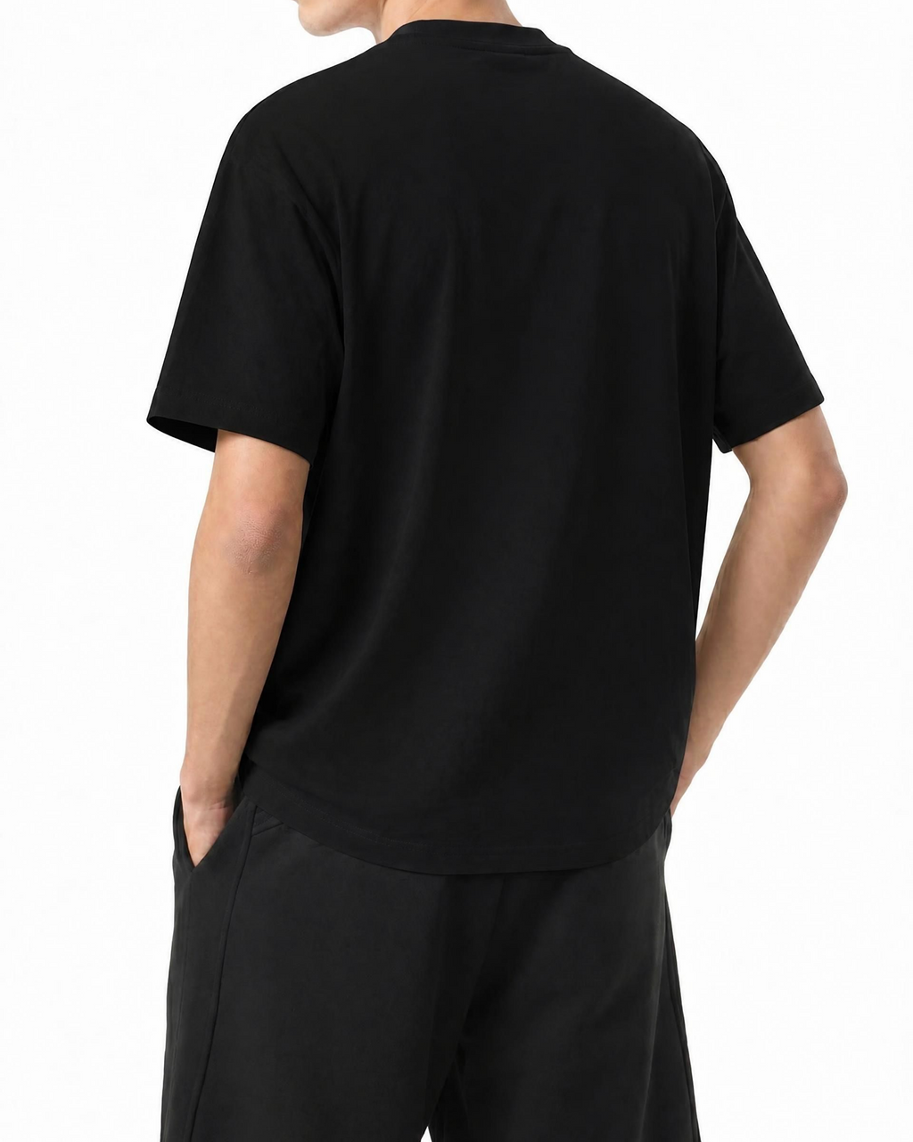 Belarté Break the Script: Dos uni noir du T-shirt porté par un mannequin