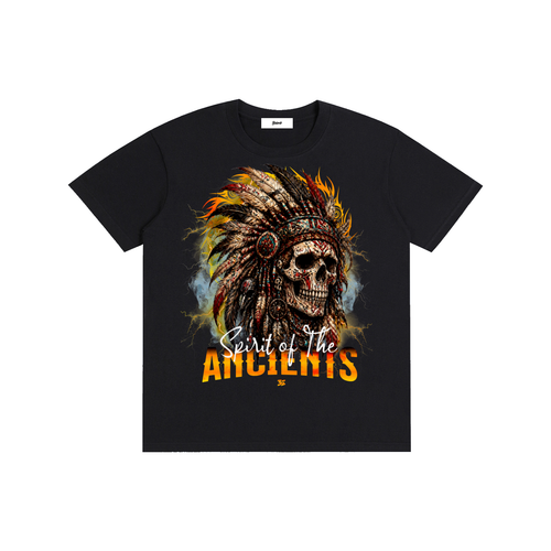 ancient skull graphic,tribal streetwear,skull design shirt,urban graphic apparel,streetwear fashion,bold graphic tee,tribal skull art,urban culture clothing,statement streetwear,graphic fashion style