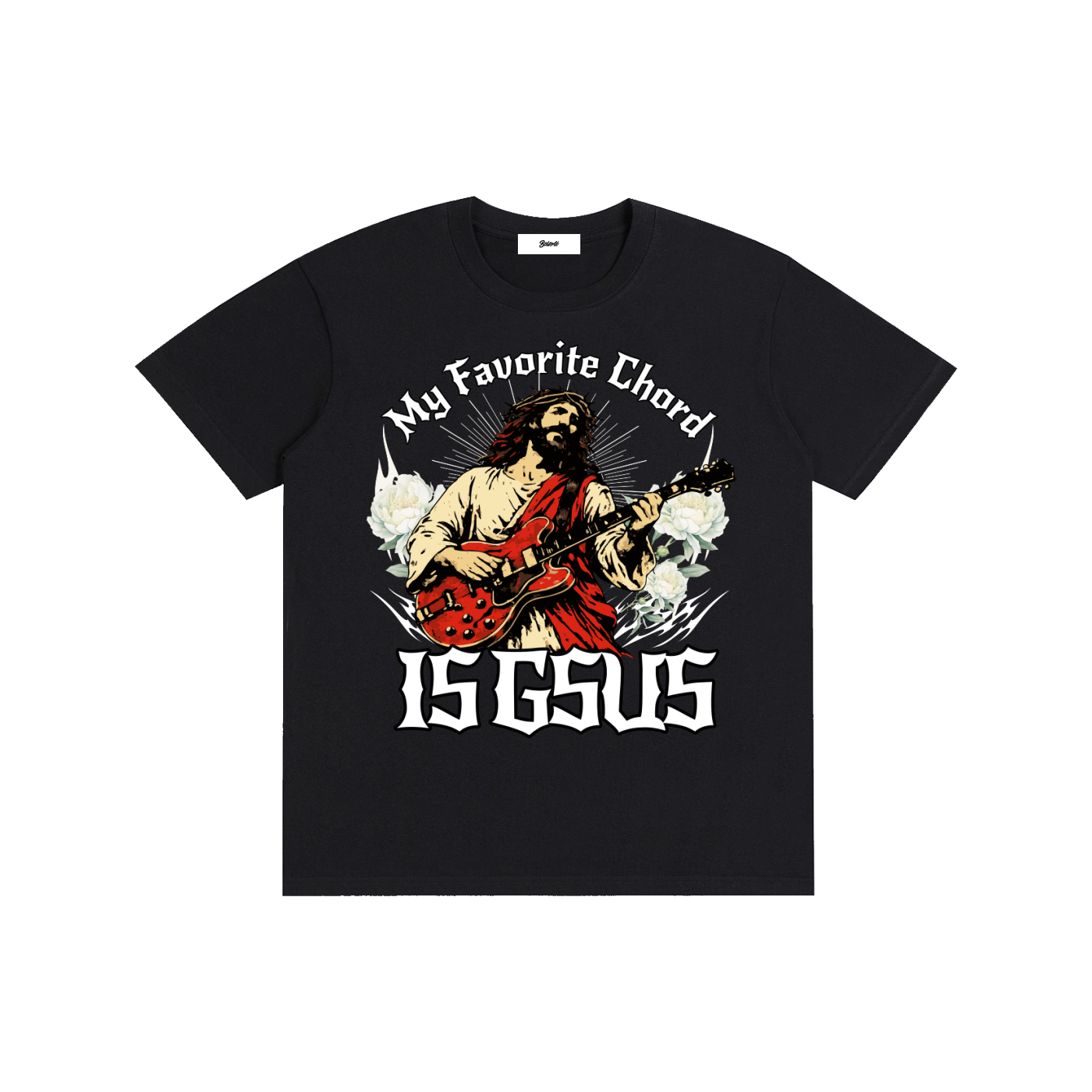 My Favorite Chord Is Gsus, Jesus Playing Guitar Vintage T-Shirt - Belarté