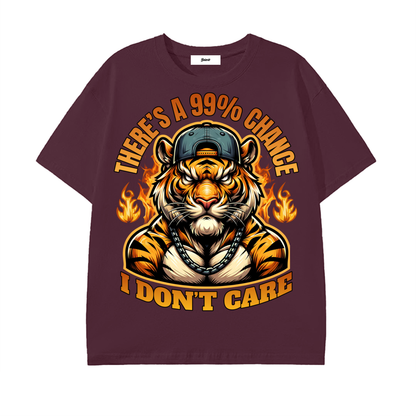 tiger shirt,streetwear graphic,fearless attitude shirt,bold quote shirt,fire tiger design,urban fashion top,gym motivation shirt,savage style apparel,confidence streetwear,aggressive animal graphic