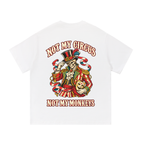 T-shirt Belarté Not My Circus, weiß, Rückseite mit Skelett-Zirkusdirektor