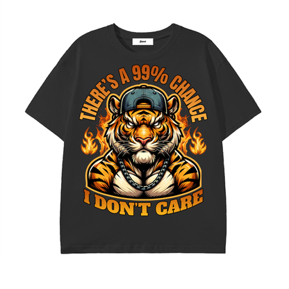tiger shirt,streetwear graphic,fearless attitude shirt,bold quote shirt,fire tiger design,urban fashion top,gym motivation shirt,savage style apparel,confidence streetwear,aggressive animal graphic