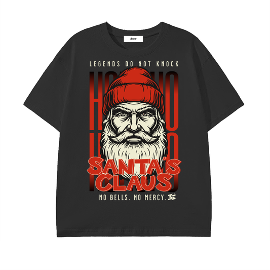 santa streetwear,dark streetwear,graphic t shirt,urban fashion,streetwear design,winter streetwear,edgy fashion,holiday streetwear,collector streetwear,bold graphic tee
