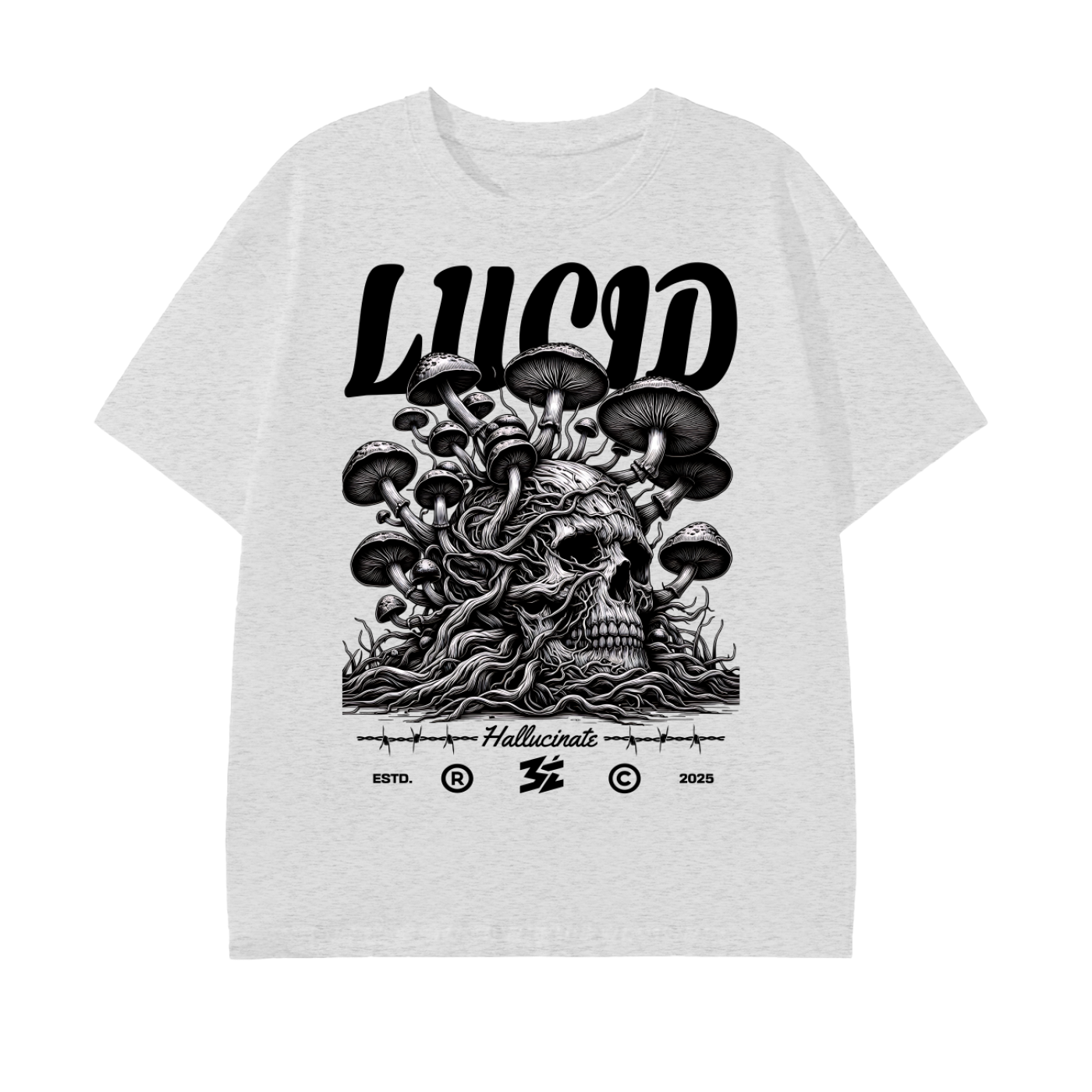 Lucid Mushroom Skull Graphic T-Shirt - Belarté