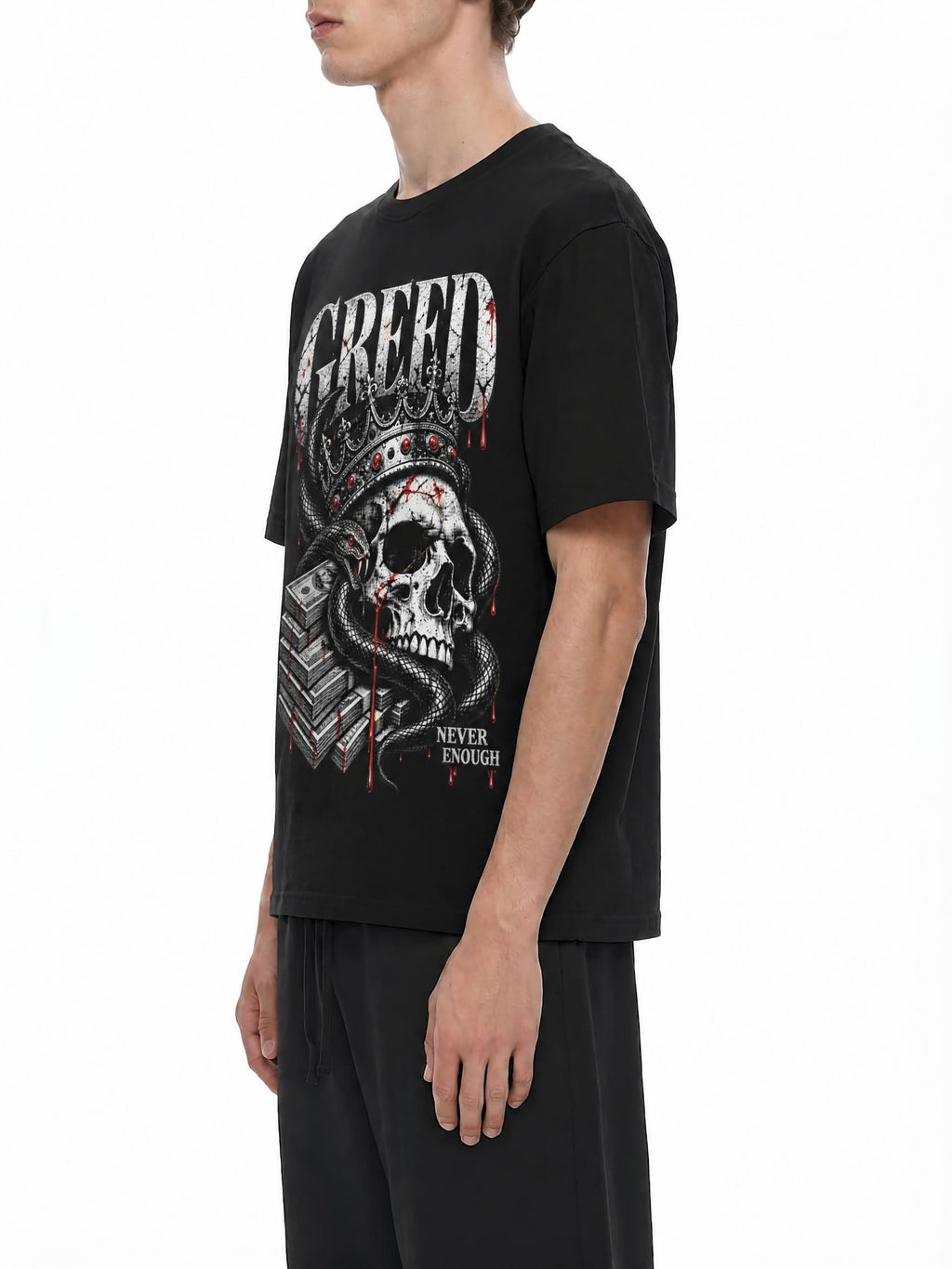 Belarté Greed Never Enough Graphic T-Shirt in black - product view 5