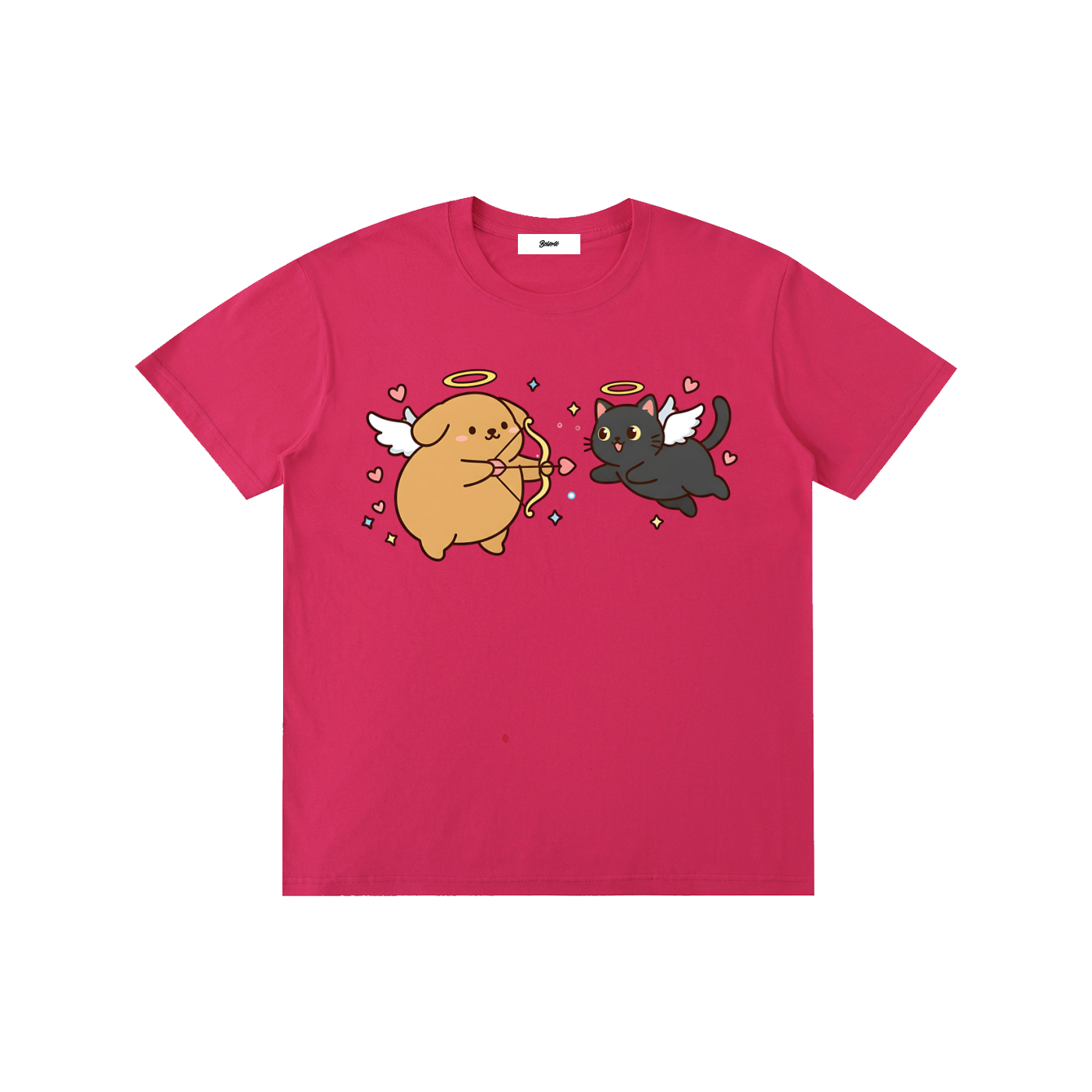 Cute Cupid Dog And Cat T-Shirt - Belarté