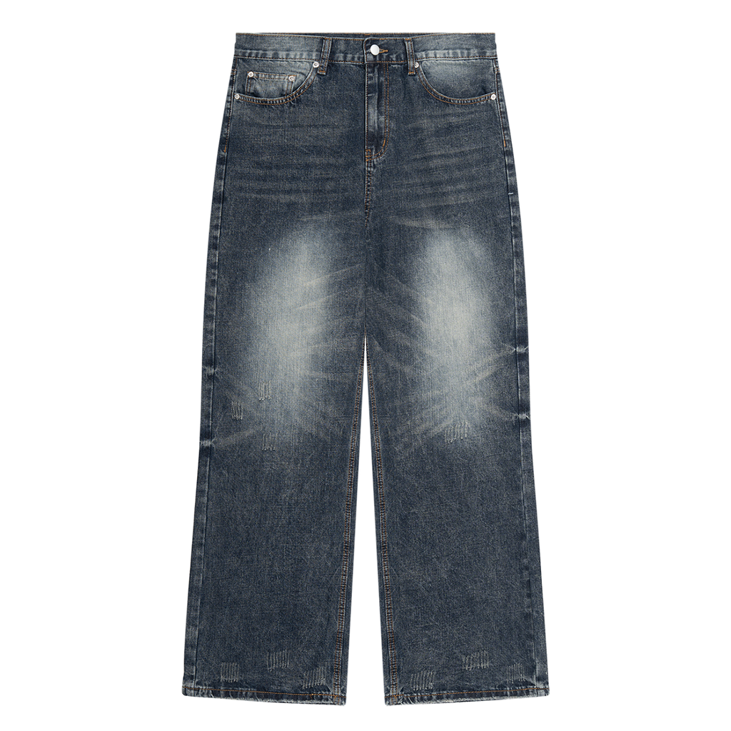 Belarté Men’s Washed Wide Leg Denim Jeans in washed blue - front product view