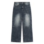 Belarté Men’s Washed Wide Leg Denim Jeans in washed blue - front product view