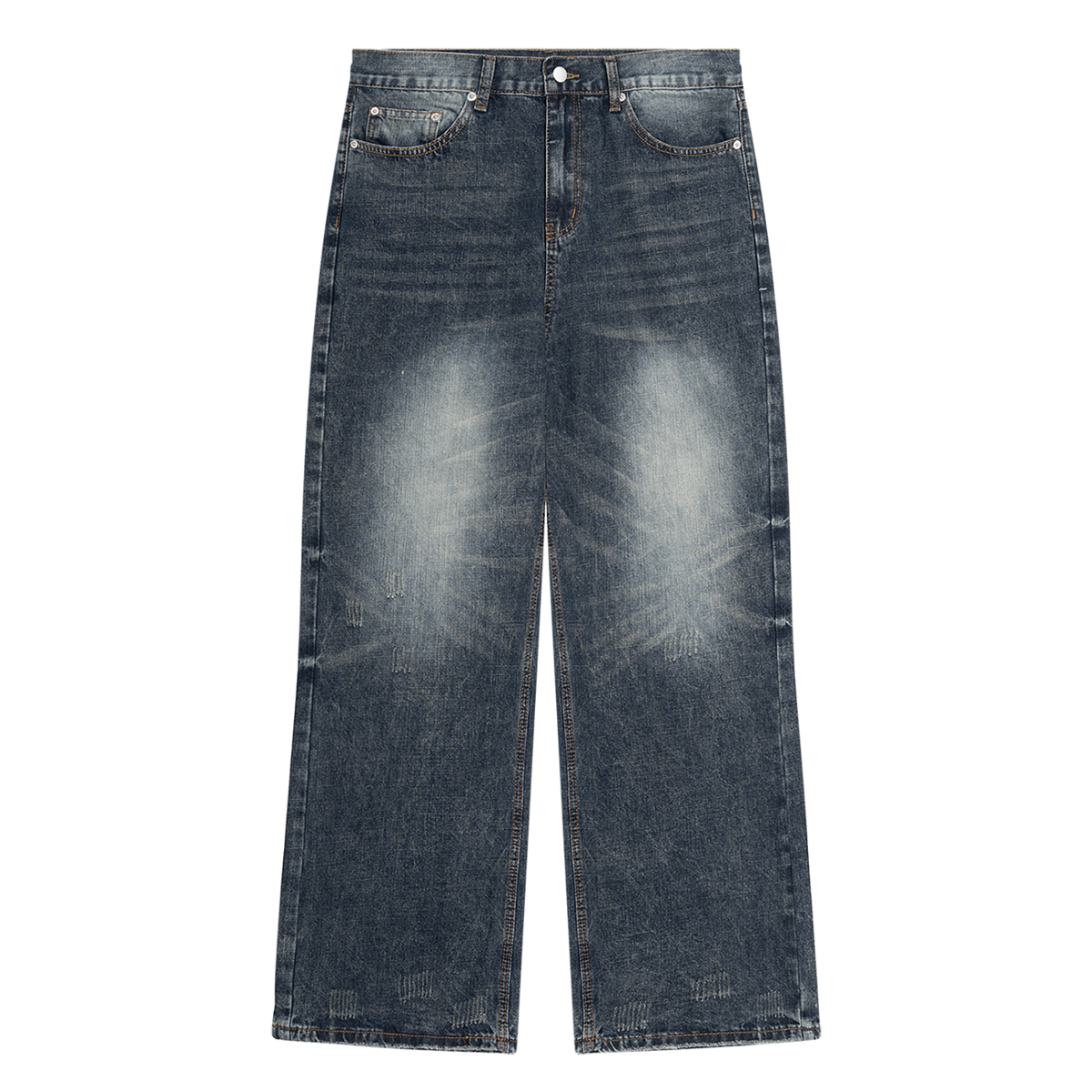 Belarté Homme Washed Wide Leg Denim Jean en bleu délavé - vue de face