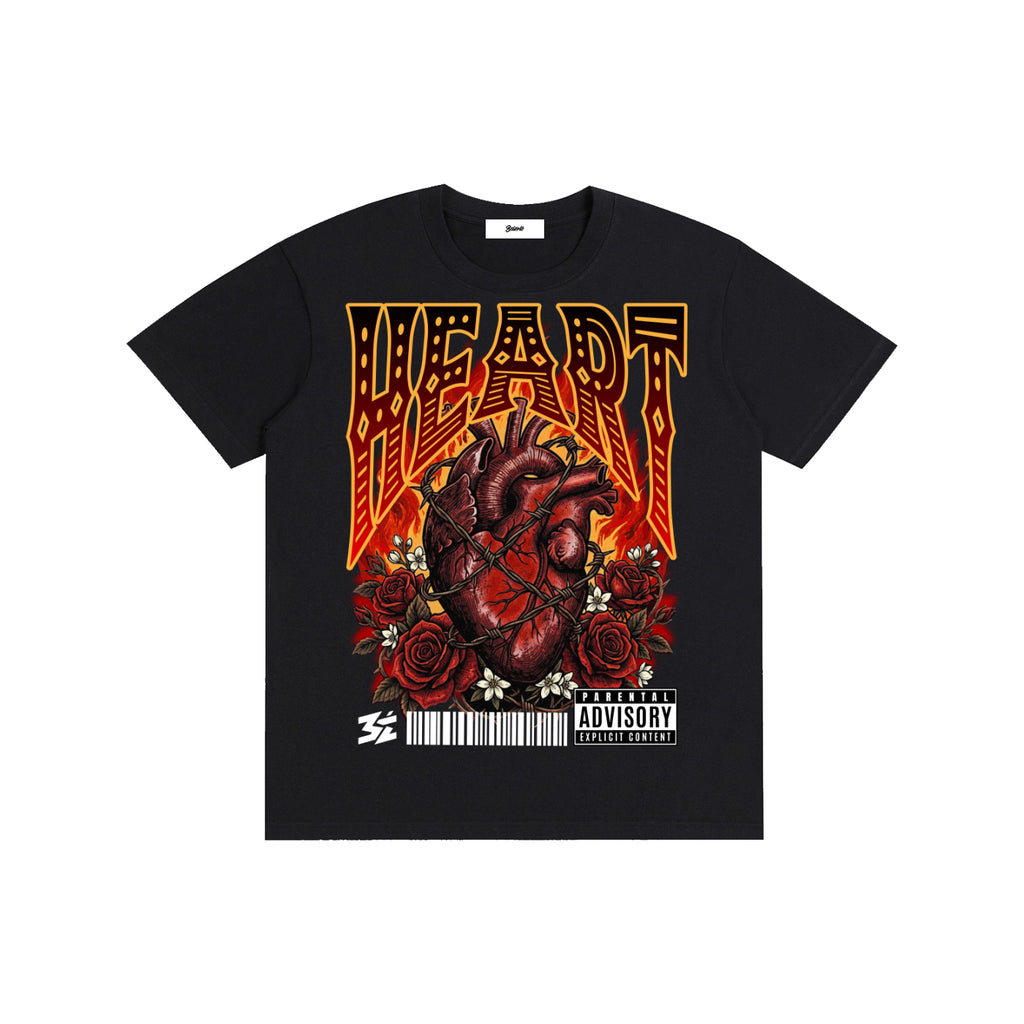 Burning Heart T-shirt graphique - Belarté