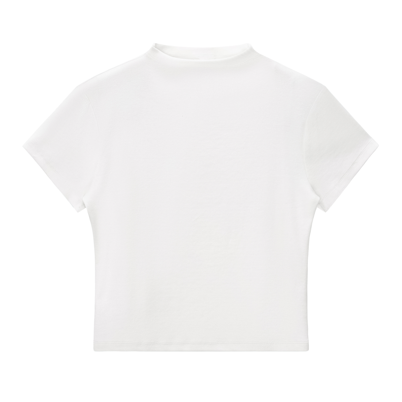 Womens Slim Fit Mock Neck Crop T Shirt - Belarté