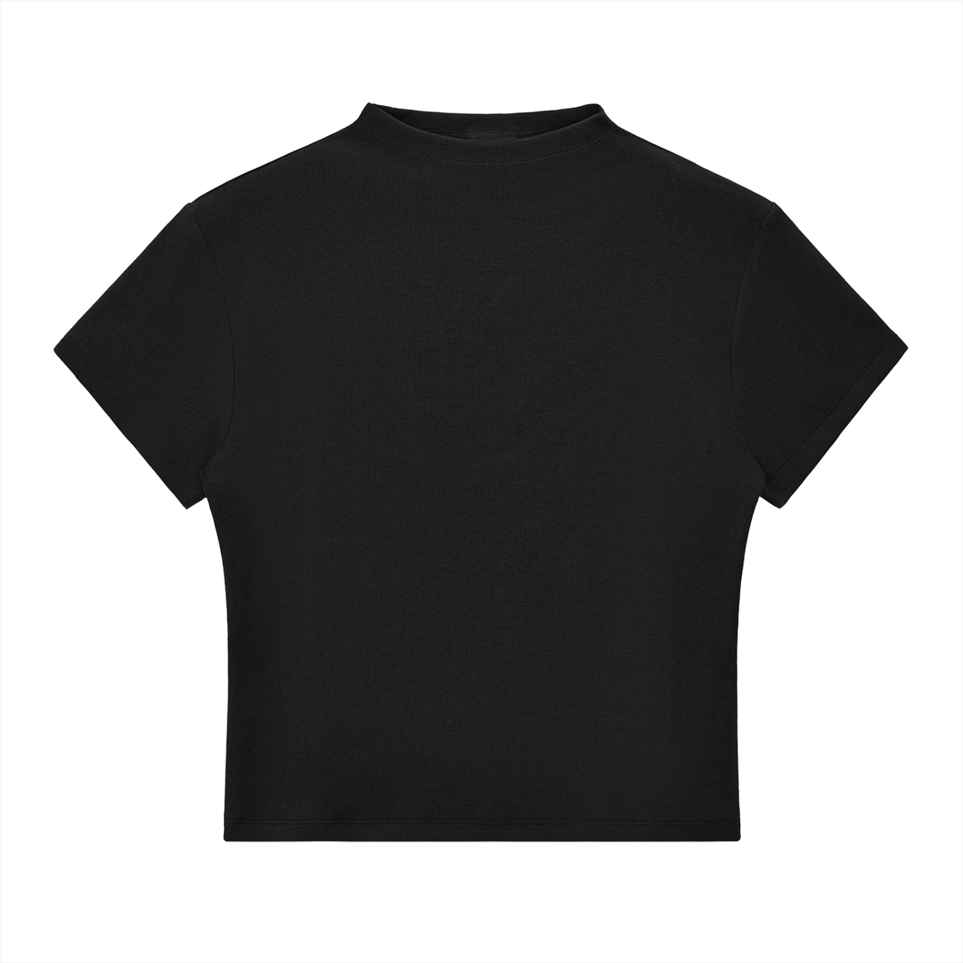 Womens Slim Fit Mock Neck Crop T Shirt - Belarté