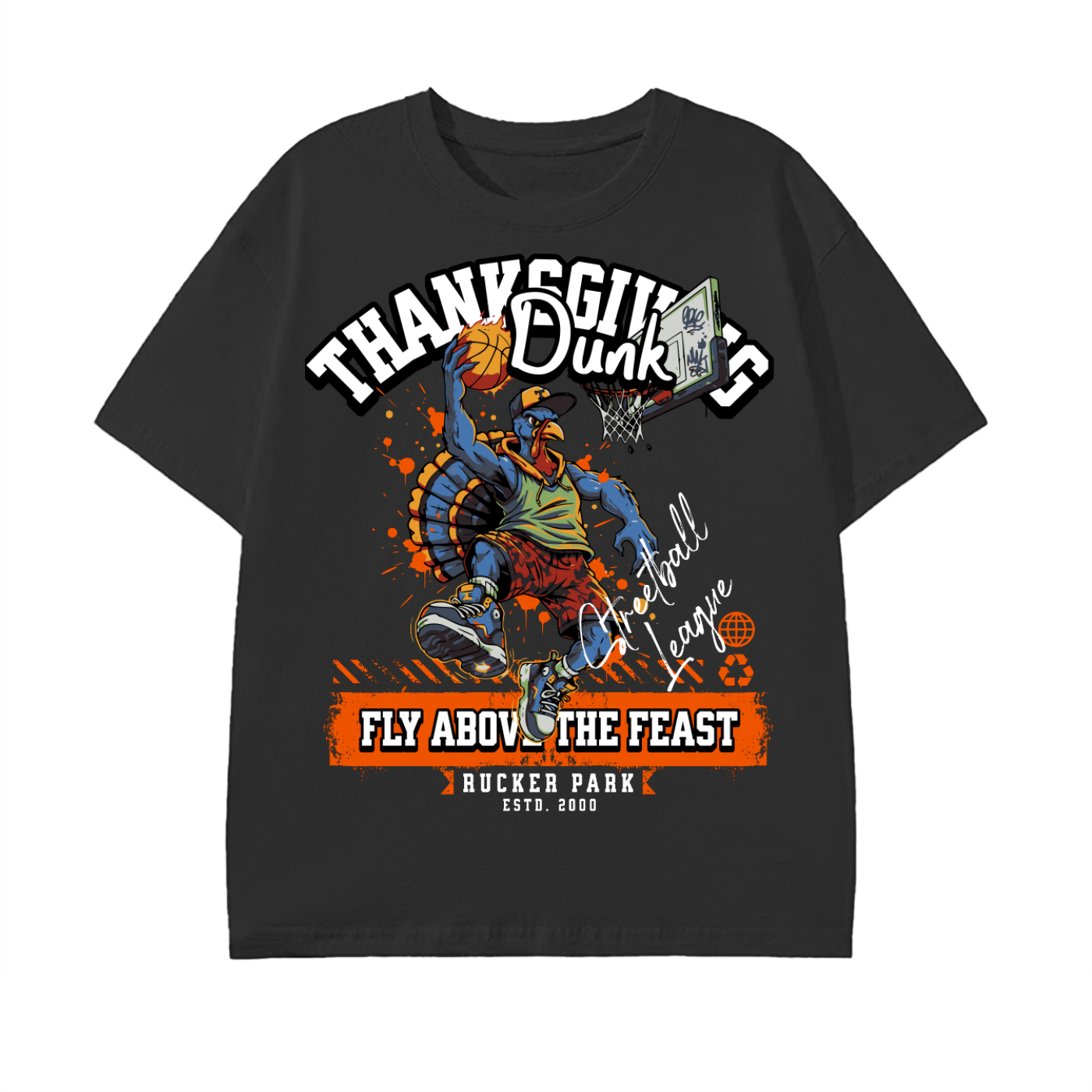 thanksgiving,basketball,turkey dunk,streetwear,slam dunk,urban style,holiday humor,sport fashion,festive gift,rucker park