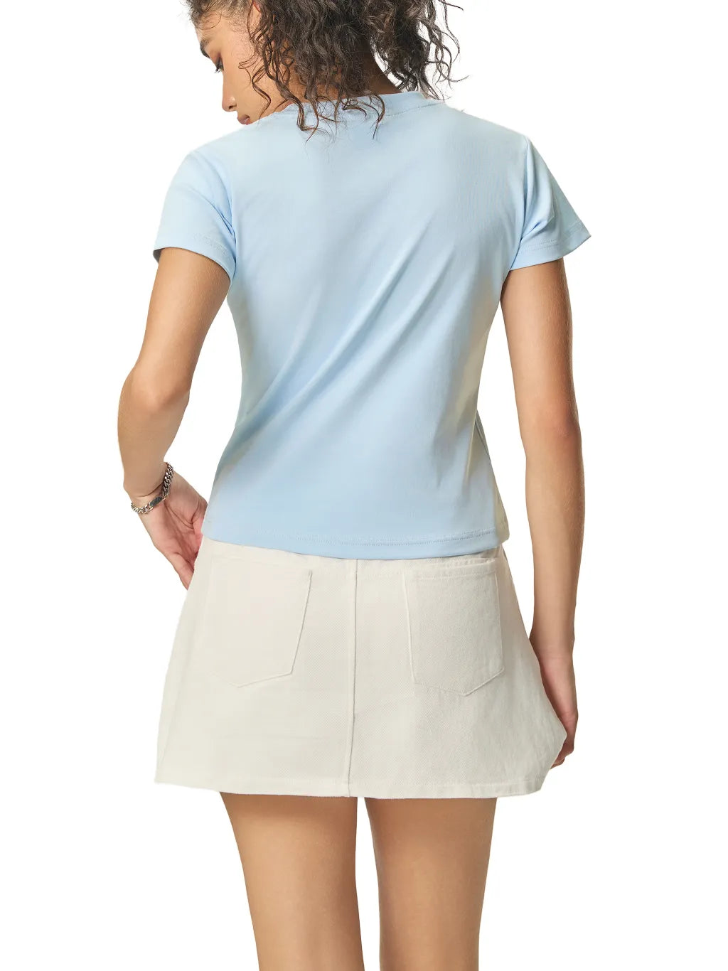 casual fitted tee,basic crop top