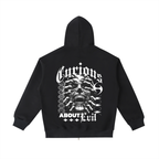 Belarté Curious About Evil Graphic Zip Hoodie in black - product view 1