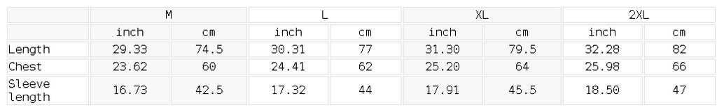 Belarté No Signal 404 Jersey size chart