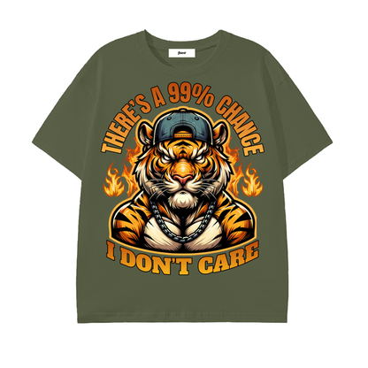 tiger shirt,streetwear graphic,fearless attitude shirt,bold quote shirt,fire tiger design,urban fashion top,gym motivation shirt,savage style apparel,confidence streetwear,aggressive animal graphic