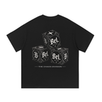Belarté Chaos Cubes black cotton T-shirt, back print with three gothic cubes