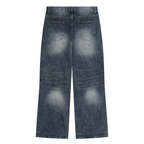 Belarté Men’s Washed Wide Leg Denim Jeans - washed blue side detail