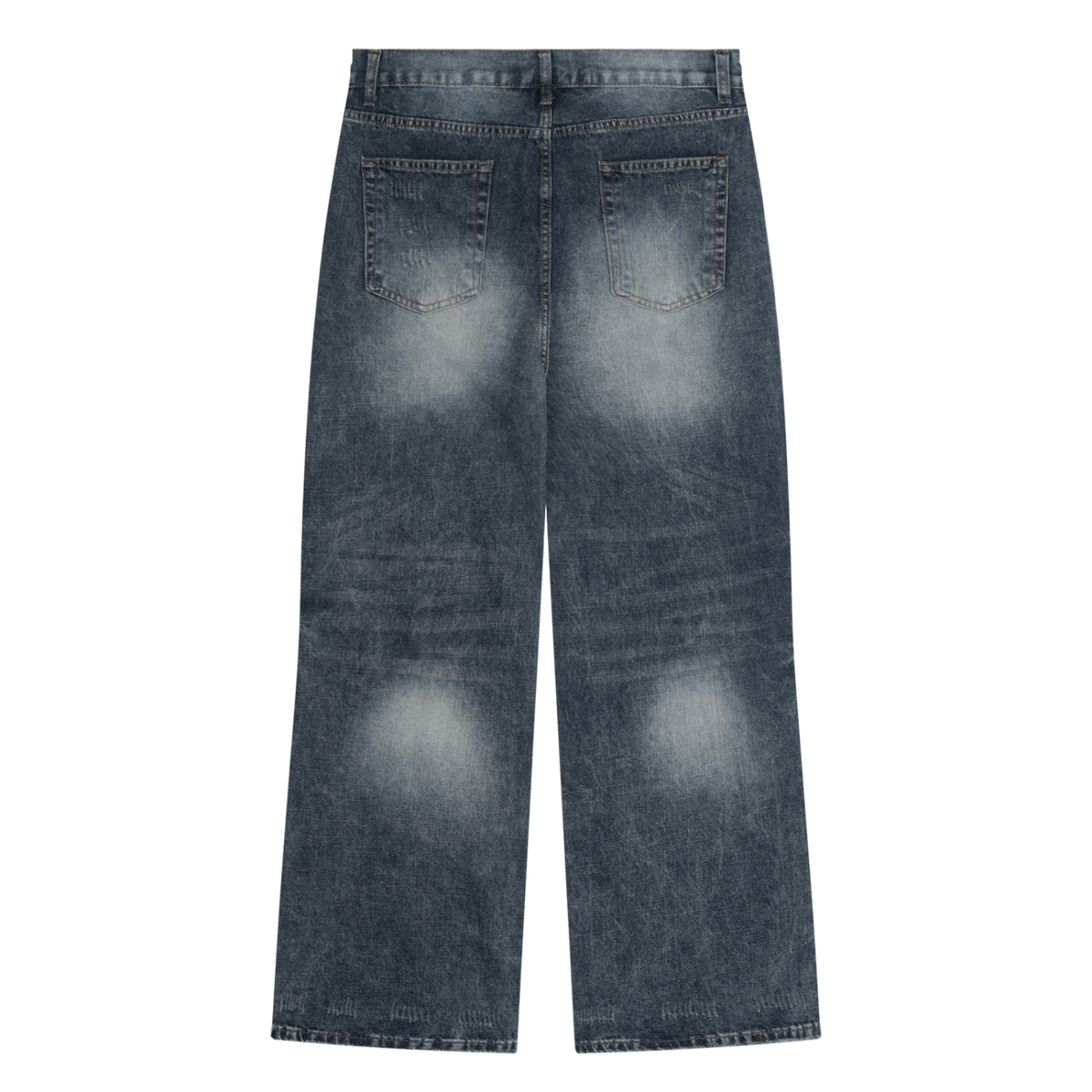 Belarté Men’s Washed Wide Leg Denim Jeans - washed blue side detail