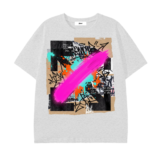 graffiti shirt,streetwear graphic,oversized tee,art t shirt,urban style shirt,paint splash design,neon street fashion,unisex streetwear top,abstract graphic tee,colorful aesthetic shirt