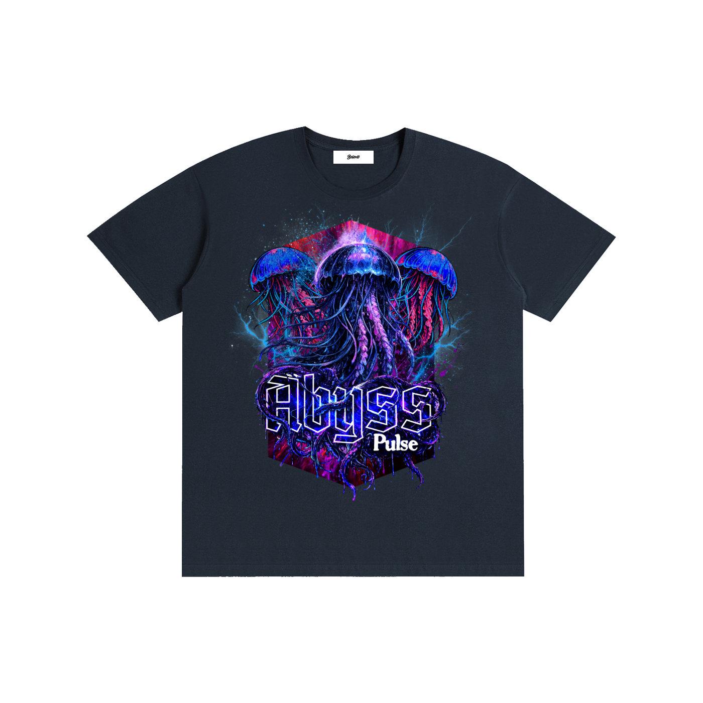 streetwear graphic,jellyfish design,urban fashion,graphic apparel,dark aesthetic,neon art style,streetwear outfit,modern streetwear,bold graphic design,underground fashion
