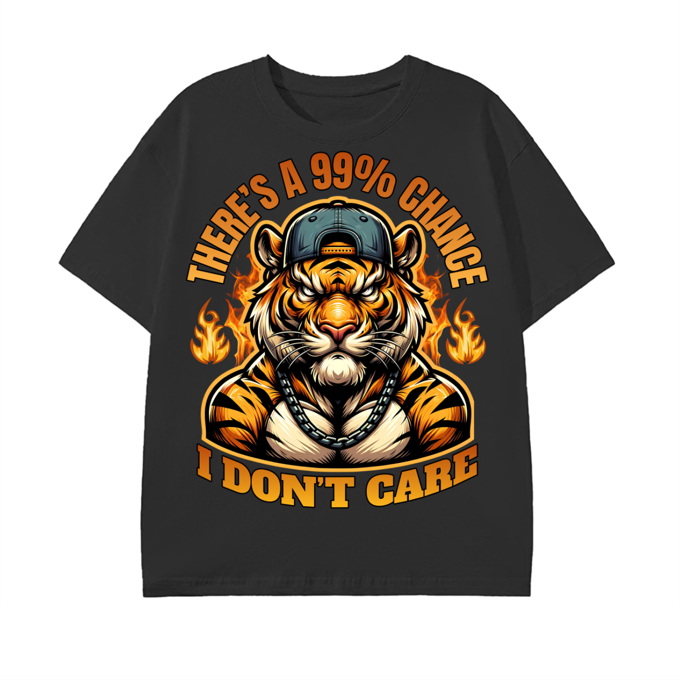 tiger shirt,streetwear graphic,fearless attitude shirt,bold quote shirt,fire tiger design,urban fashion top,gym motivation shirt,savage style apparel,confidence streetwear,aggressive animal graphic