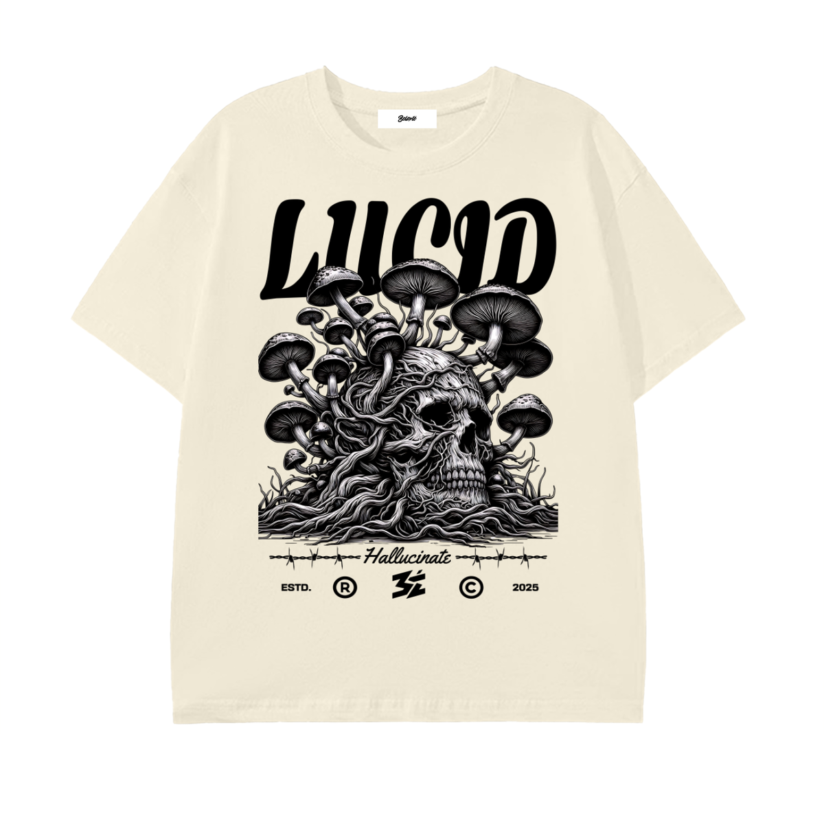 Lucid Mushroom Skull Graphic T-Shirt - Belarté