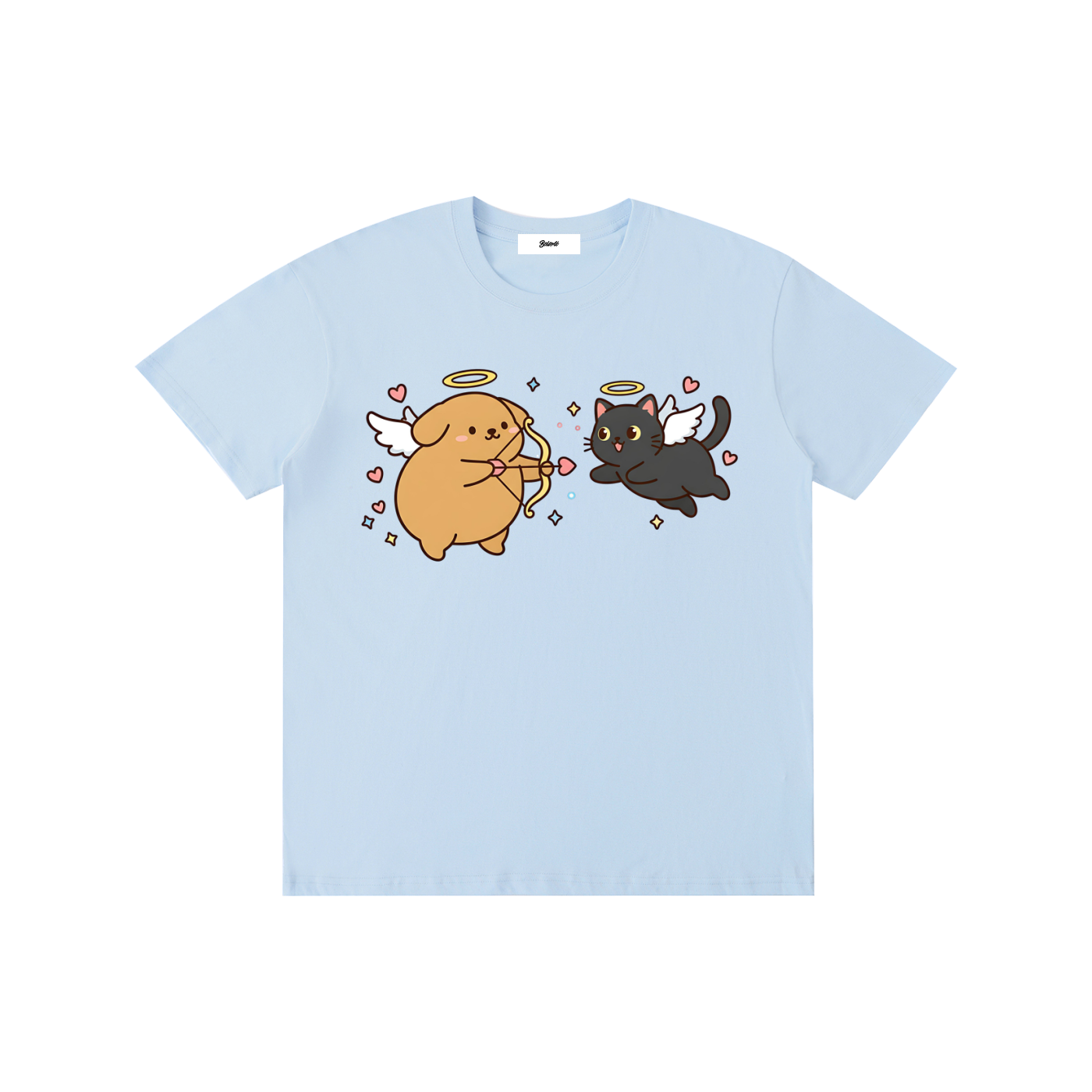 Cute Cupid Dog And Cat T-Shirt - Belarté
