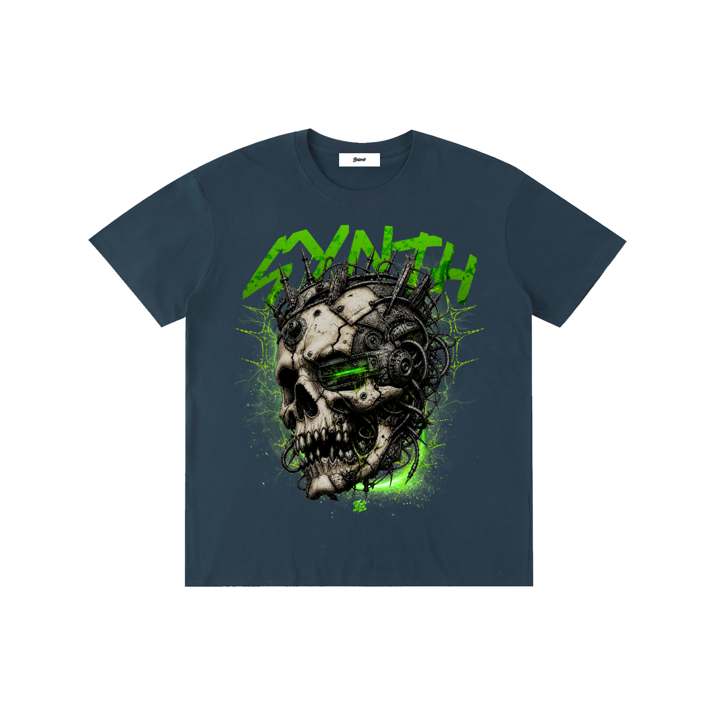 cyber skull streetwear,cyberpunk graphic,skull graphic apparel,futuristic streetwear,urban culture apparel,mechanical skull,glitch art fashion,dystopian fashion,alternative streetwea,graphic apparel