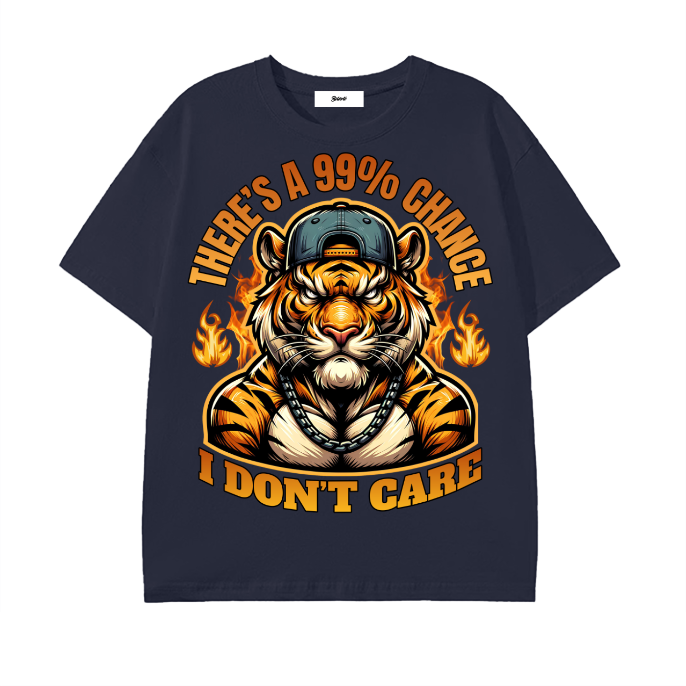 tiger shirt,streetwear graphic,fearless attitude shirt,bold quote shirt,fire tiger design,urban fashion top,gym motivation shirt,savage style apparel,confidence streetwear,aggressive animal graphic