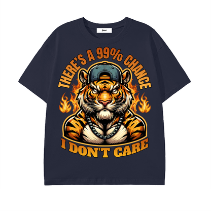 tiger shirt,streetwear graphic,fearless attitude shirt,bold quote shirt,fire tiger design,urban fashion top,gym motivation shirt,savage style apparel,confidence streetwear,aggressive animal graphic