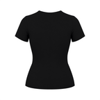 Schwarzes Belarté Damen-Sportshirt, unbedruckte Rückseite