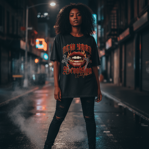 Brooklyn Inferno Lips T-shirt - Belarté