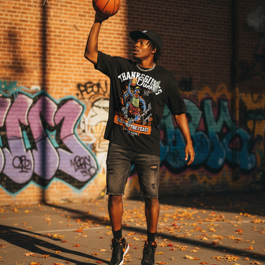 Thanksgiving Dunk Turkey Basketball T-Shirt