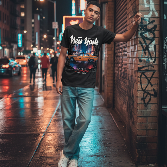 New York Night Taxi  T-Shirt