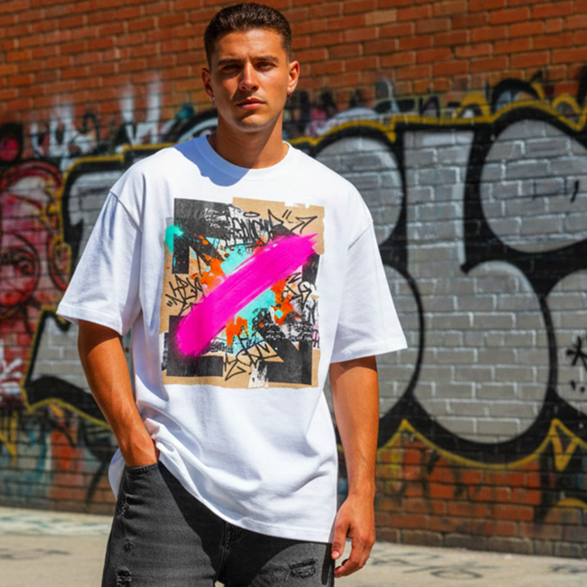 Neon Graffiti Splash  T-Shirt