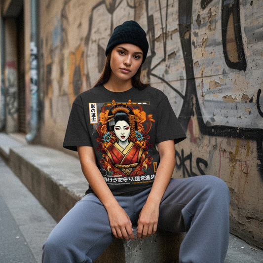 Japanese Geisha Streetwear Art T-Shirt