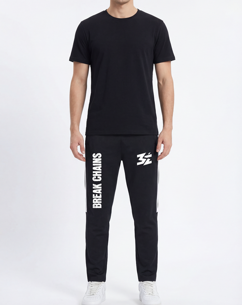 Black Side Stripe Joggers - Belarté