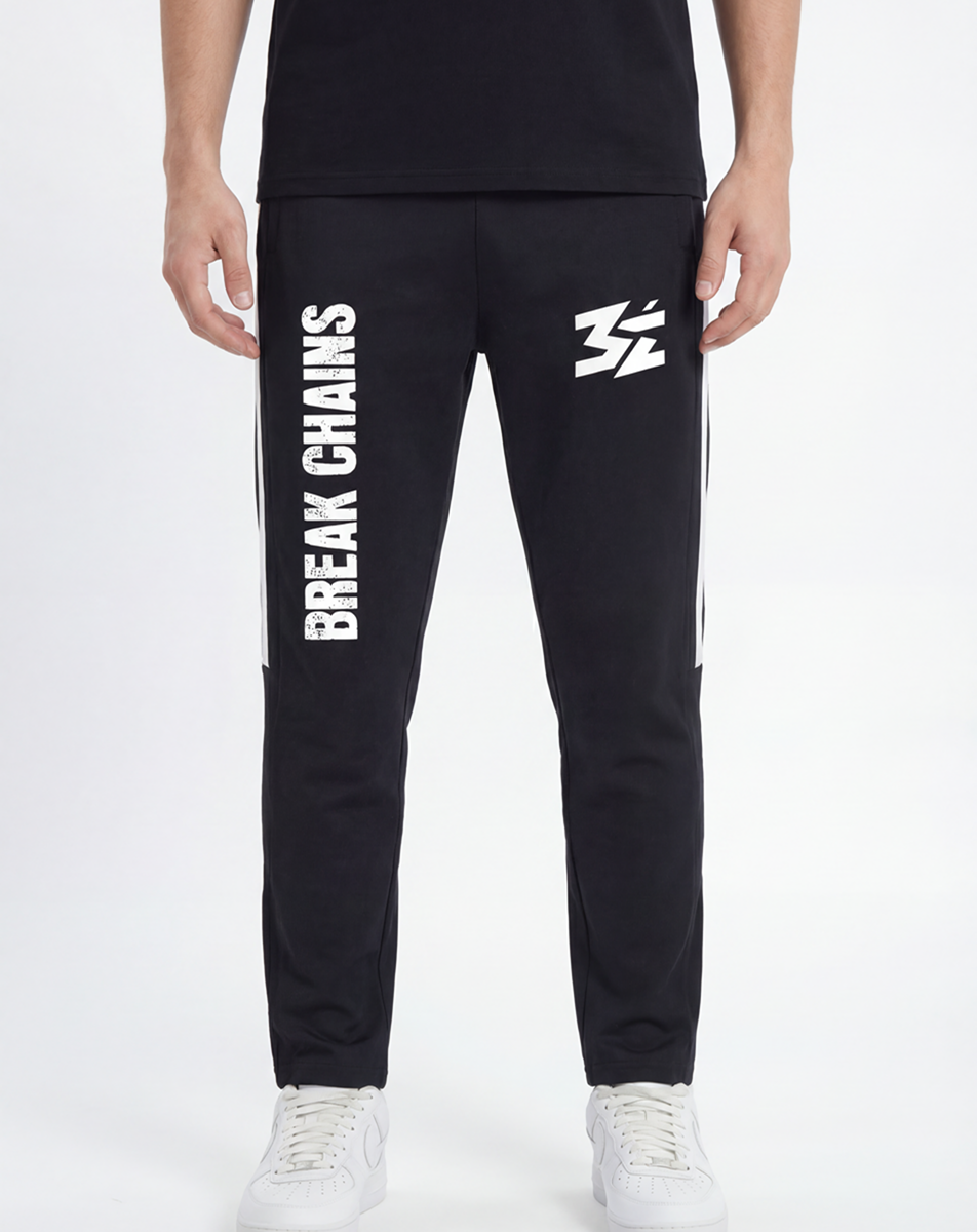 Black Side Stripe Joggers - Belarté