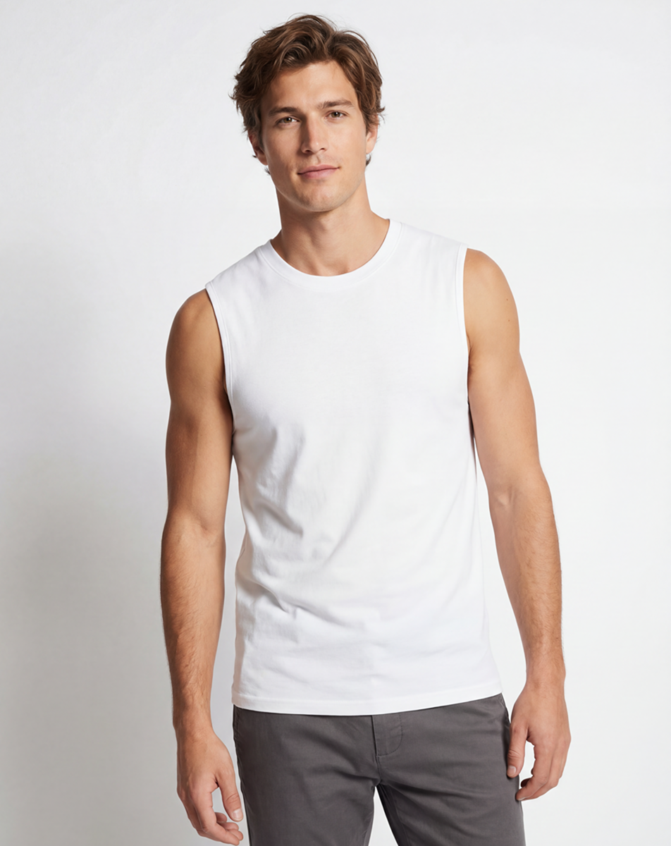 White Sleeveless Tank Top - Belarté