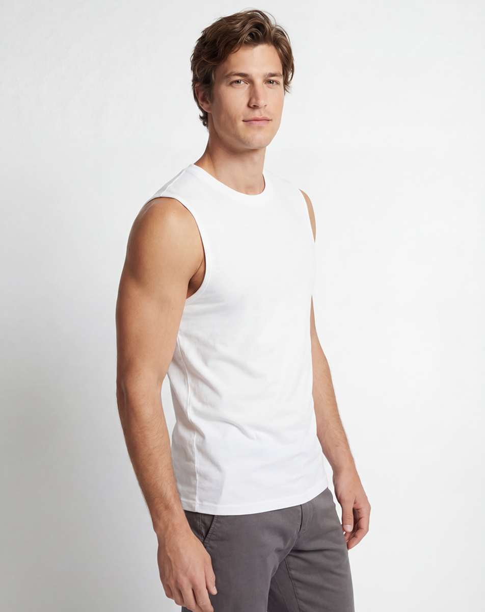 White Sleeveless Tank Top - Belarté